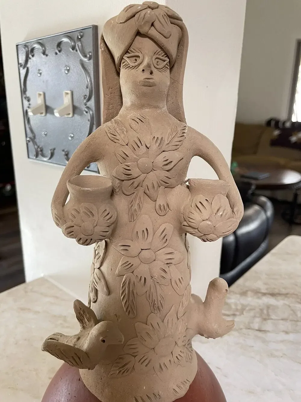 Theodora Blanco Style Oaxaca Clay Figurine Of Frida.